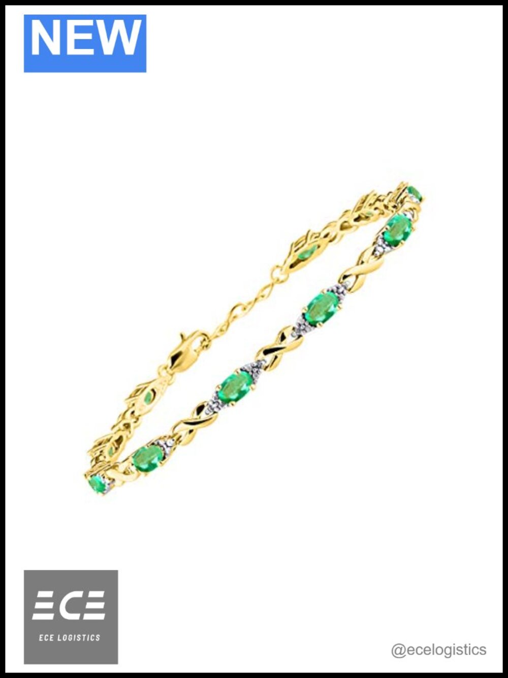 925 Yellow Gold Plated Silver XO Hugs & Kisses Tennis Bracelet Adjustable